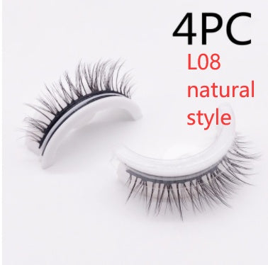 Reusable 3D Mink Lashes Natural False Eyelashes Self Adhesive - Opaline Glam Beauty