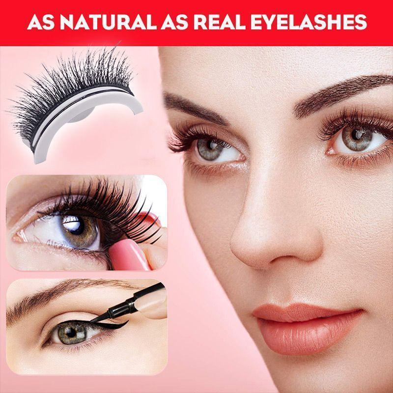 Reusable 3D Mink Lashes Natural False Eyelashes Self Adhesive - Opaline Glam Beauty