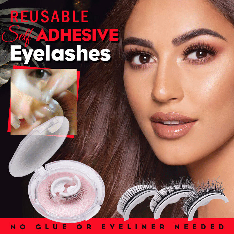 Reusable 3D Mink Lashes Natural False Eyelashes Self Adhesive - Opaline Glam Beauty