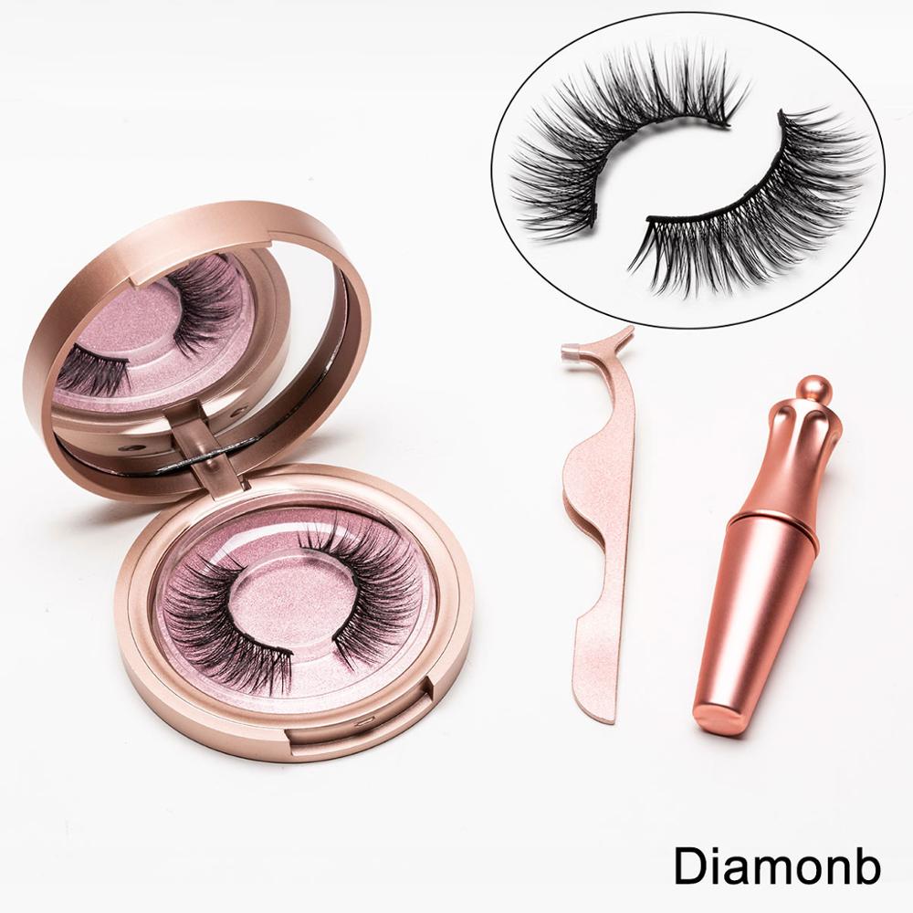 Natural Long Lasting Magnetic Liquid Eyeliner & Magnetic False Eyelashes & Tweezer Set Make up Set - Opaline Glam Beauty