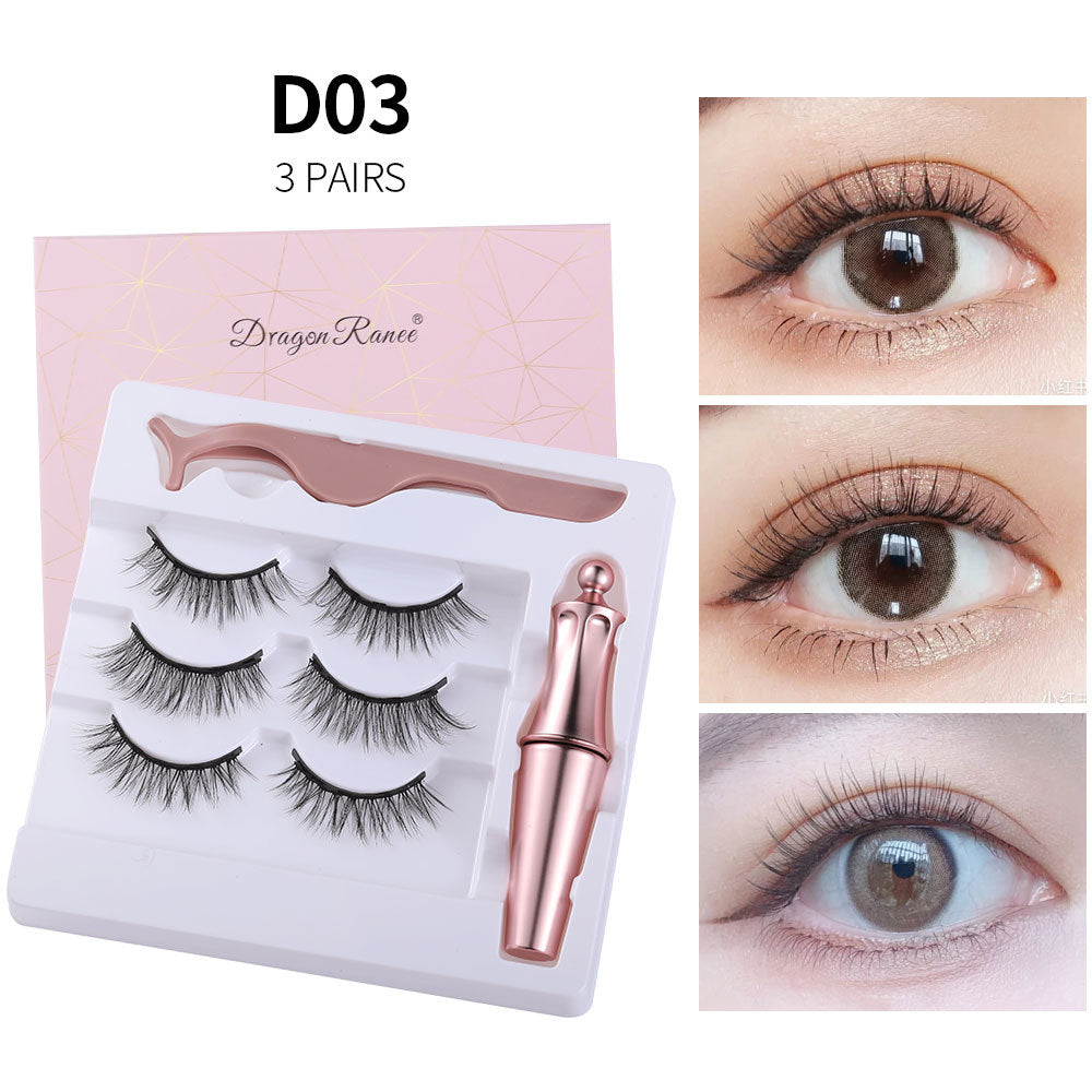 Natural Long Lasting Magnetic Liquid Eyeliner & Magnetic False Eyelashes & Tweezer Set Make up Set - Opaline Glam Beauty