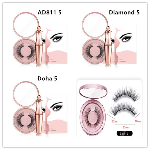 Natural Long Lasting Magnetic Liquid Eyeliner & Magnetic False Eyelashes & Tweezer Set Make up Set - Opaline Glam Beauty
