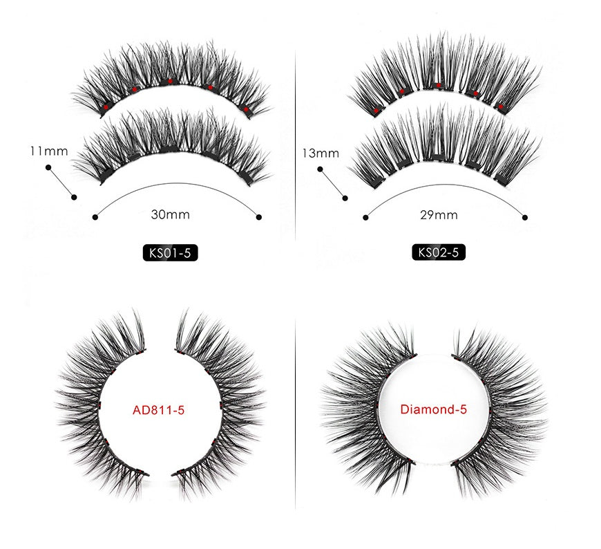 Natural Long Lasting Magnetic Liquid Eyeliner & Magnetic False Eyelashes & Tweezer Set Make up Set - Opaline Glam Beauty