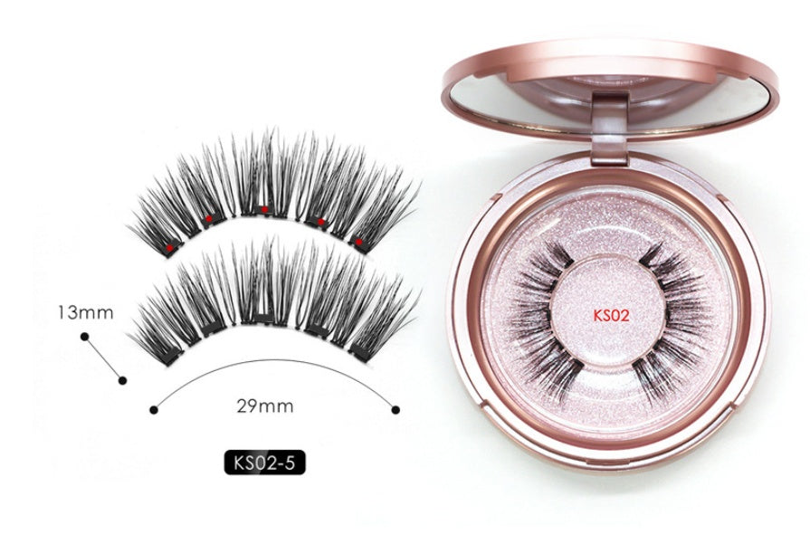 Natural Long Lasting Magnetic Liquid Eyeliner & Magnetic False Eyelashes & Tweezer Set Make up Set - Opaline Glam Beauty