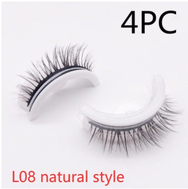 Reusable 3D Mink Lashes Natural False Eyelashes Self Adhesive - Opaline Glam Beauty