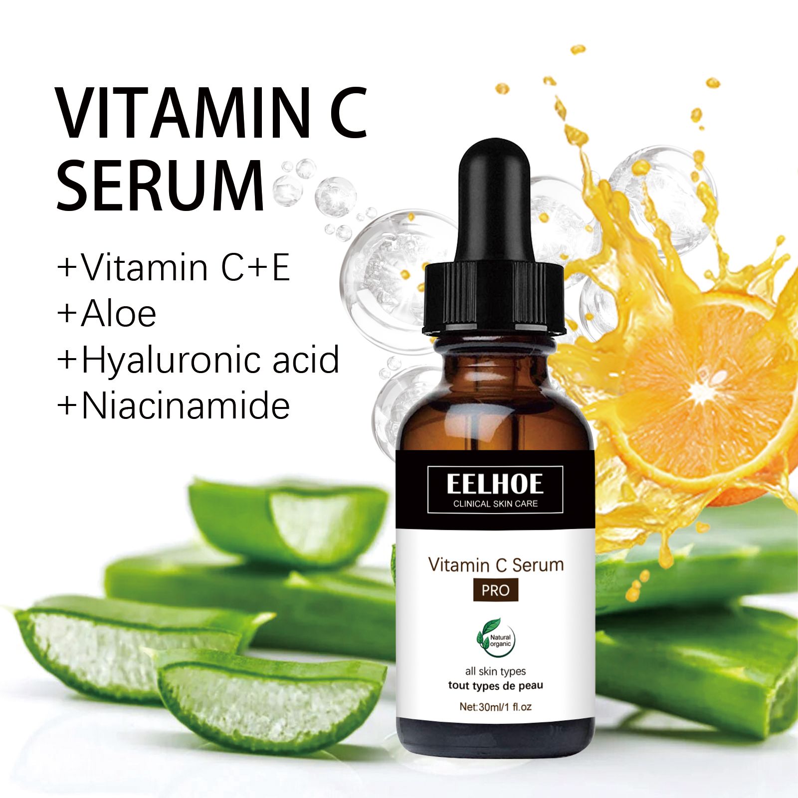 EELHOE Vitamin C Serum for Firming, Hydration & Fine Lines - Opaline Glam Beauty