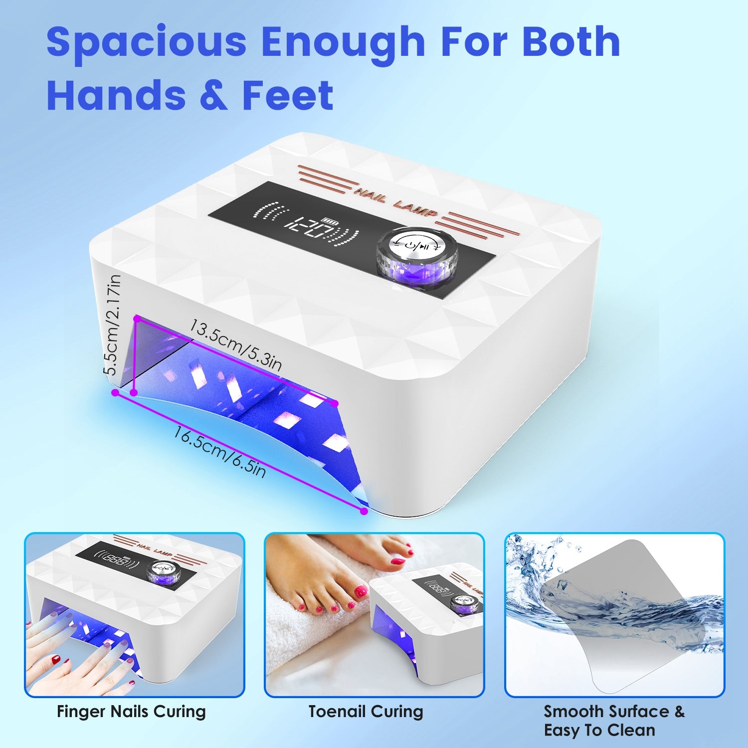 120W Cordless UV Nail Lamp – Rechargeable Gel Curing Light - Opaline Glam Beauty