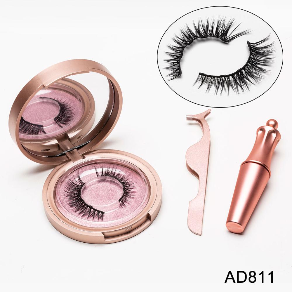 Natural Long Lasting Magnetic Liquid Eyeliner & Magnetic False Eyelashes & Tweezer Set Make up Set - Opaline Glam Beauty