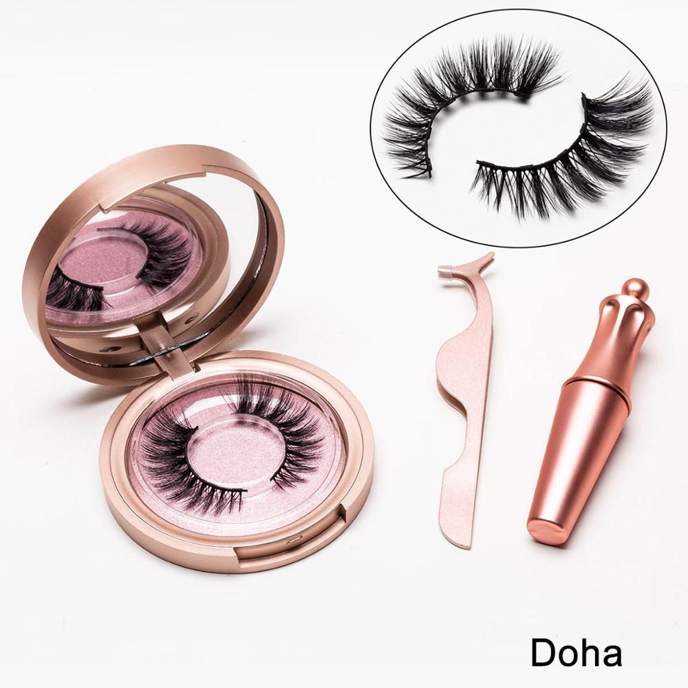 Natural Long Lasting Magnetic Liquid Eyeliner & Magnetic False Eyelashes & Tweezer Set Make up Set - Opaline Glam Beauty