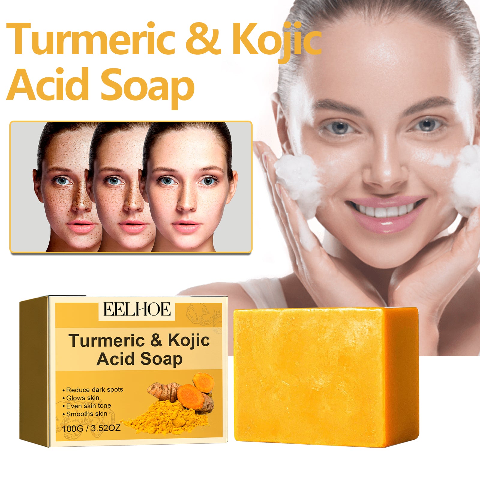 Turmeric & Kojic Acid Soap – Brighten & Even Skin Tone