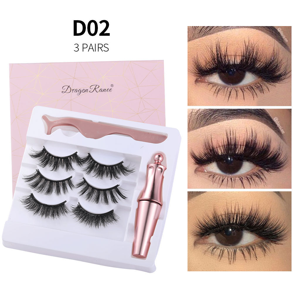 Natural Long Lasting Magnetic Liquid Eyeliner & Magnetic False Eyelashes & Tweezer Set Make up Set - Opaline Glam Beauty