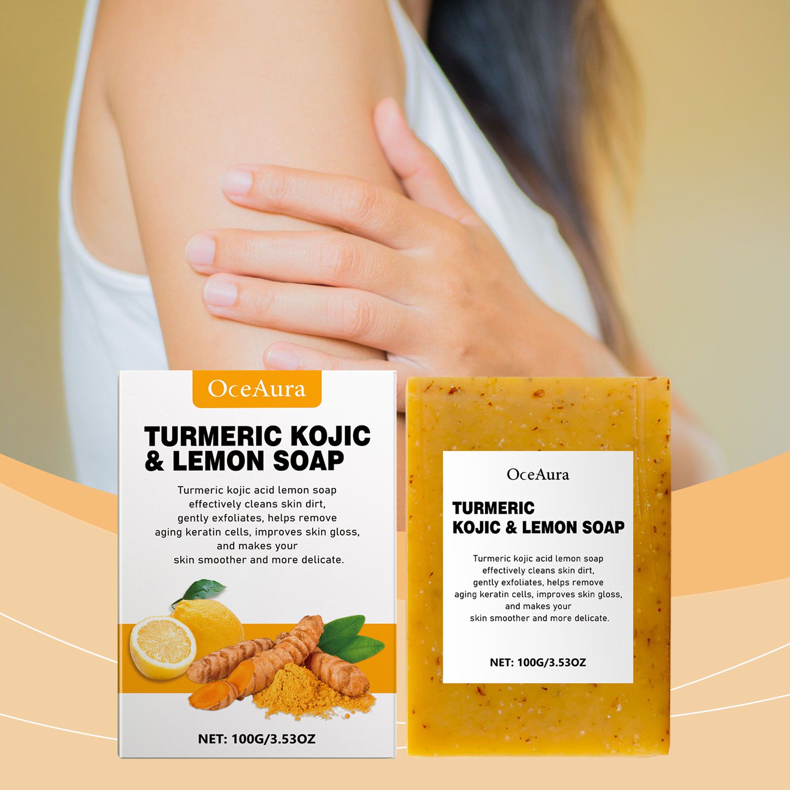 OceAura Lemon Turmeric Soap – Gentle Face & Body Cleanser
