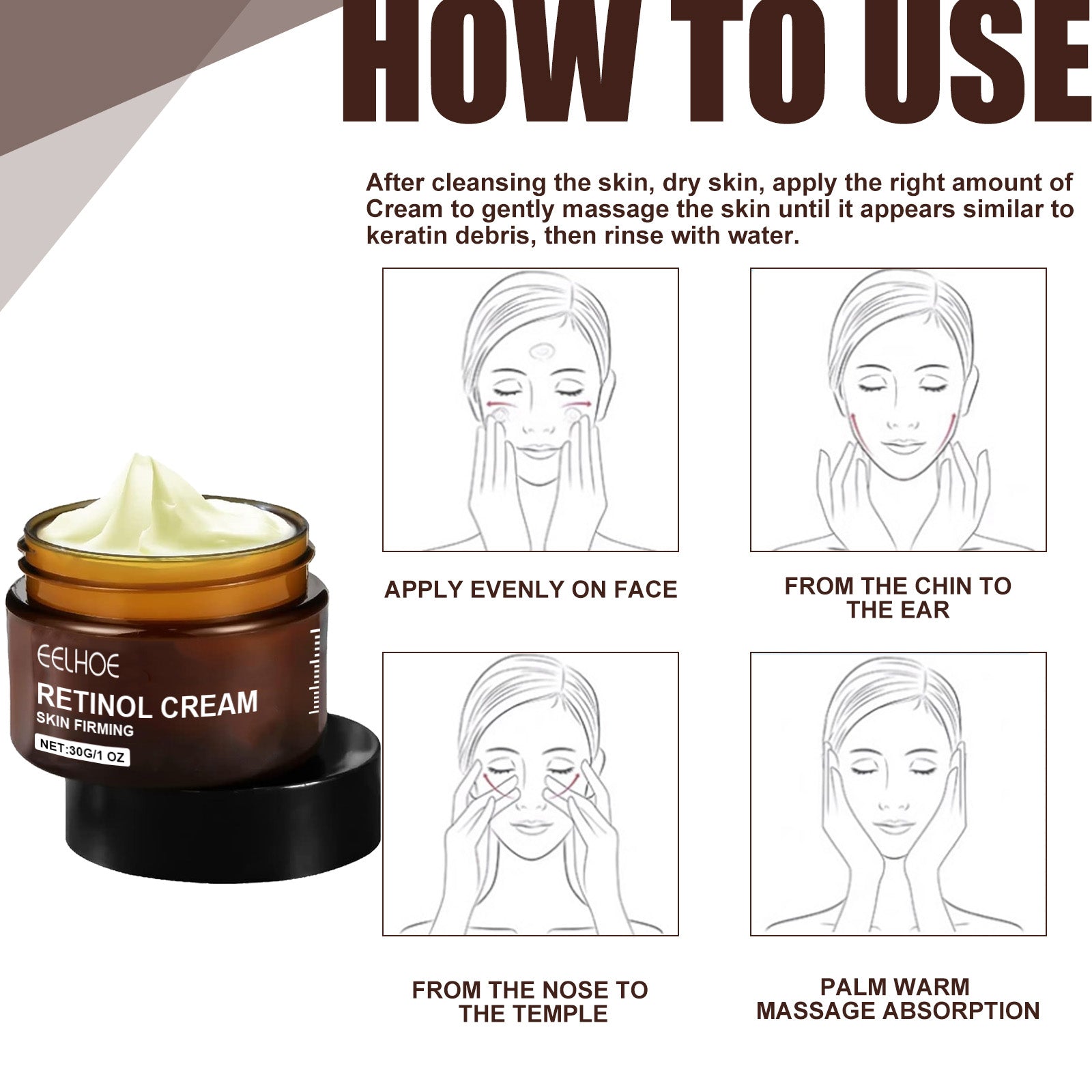 EELHOE Retinol Cream, Anti-Aging Firming Brightening Moisturizing - Opaline Glam Beauty