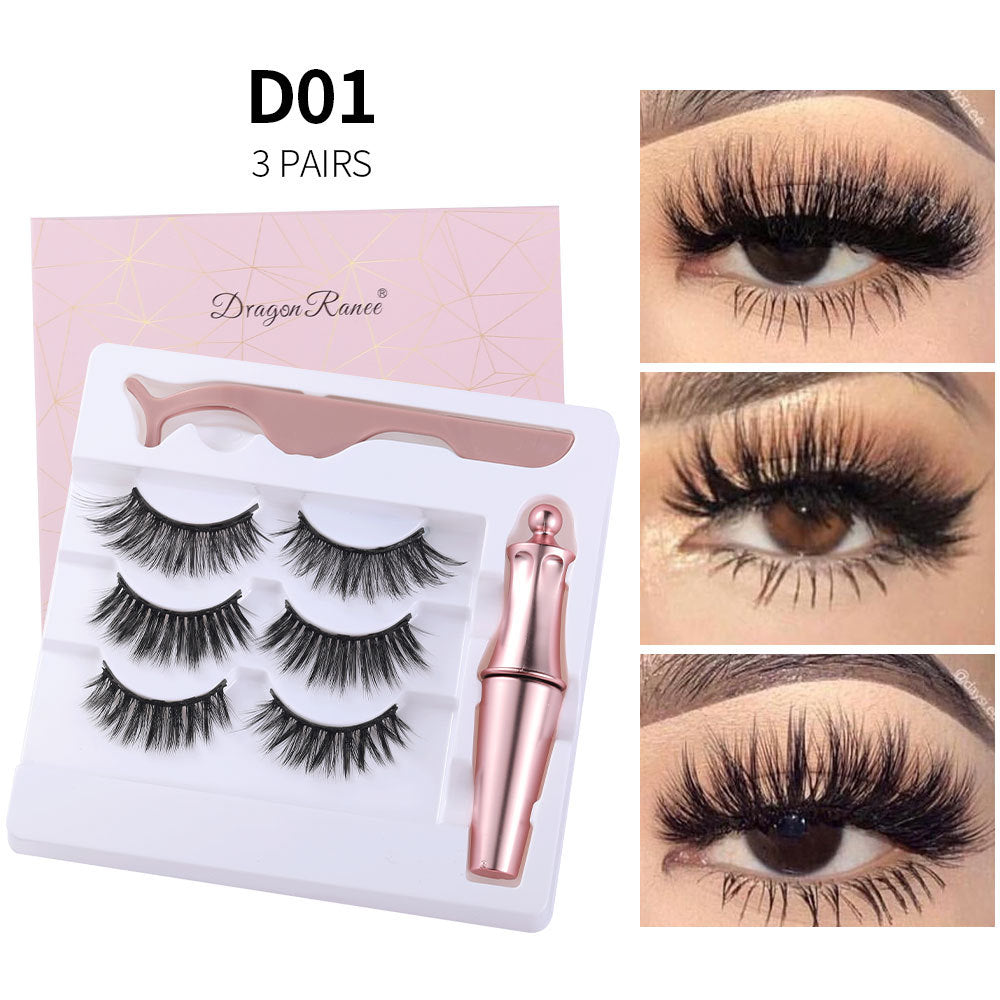 Natural Long Lasting Magnetic Liquid Eyeliner & Magnetic False Eyelashes & Tweezer Set Make up Set - Opaline Glam Beauty