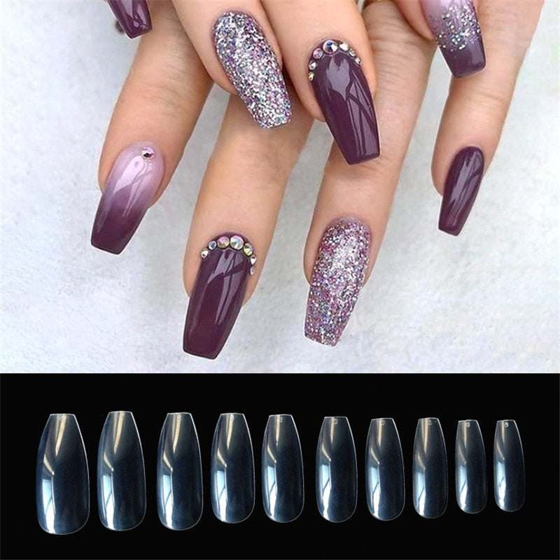 500 transparent natural fake nails - Opaline Glam Beauty