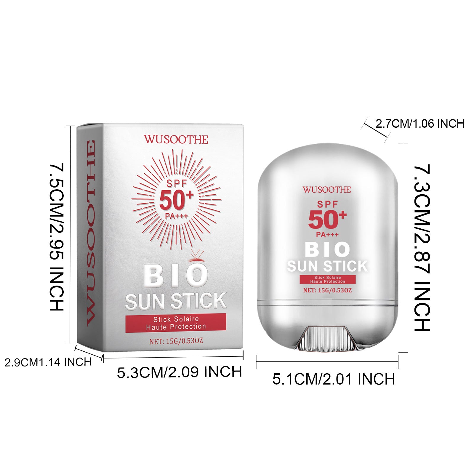 WUSOOTHE SPF50 Sunscreen Stick with Peptides, Collagen & HA - Opaline Glam Beauty