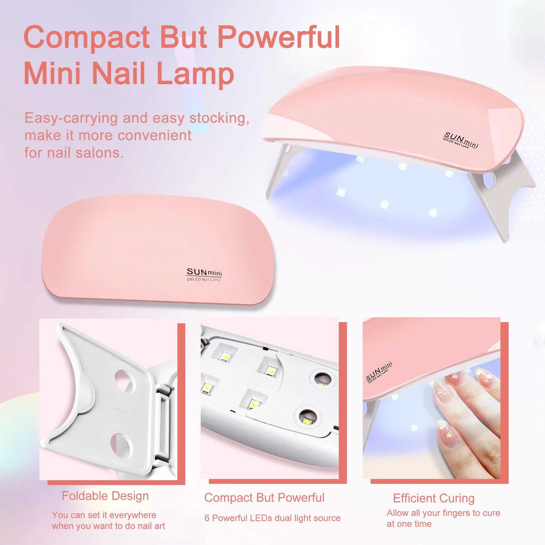 6-Pc Poly Gel Nail Kit – UV Lamp, Brushes & Forms - Opaline Glam Beauty
