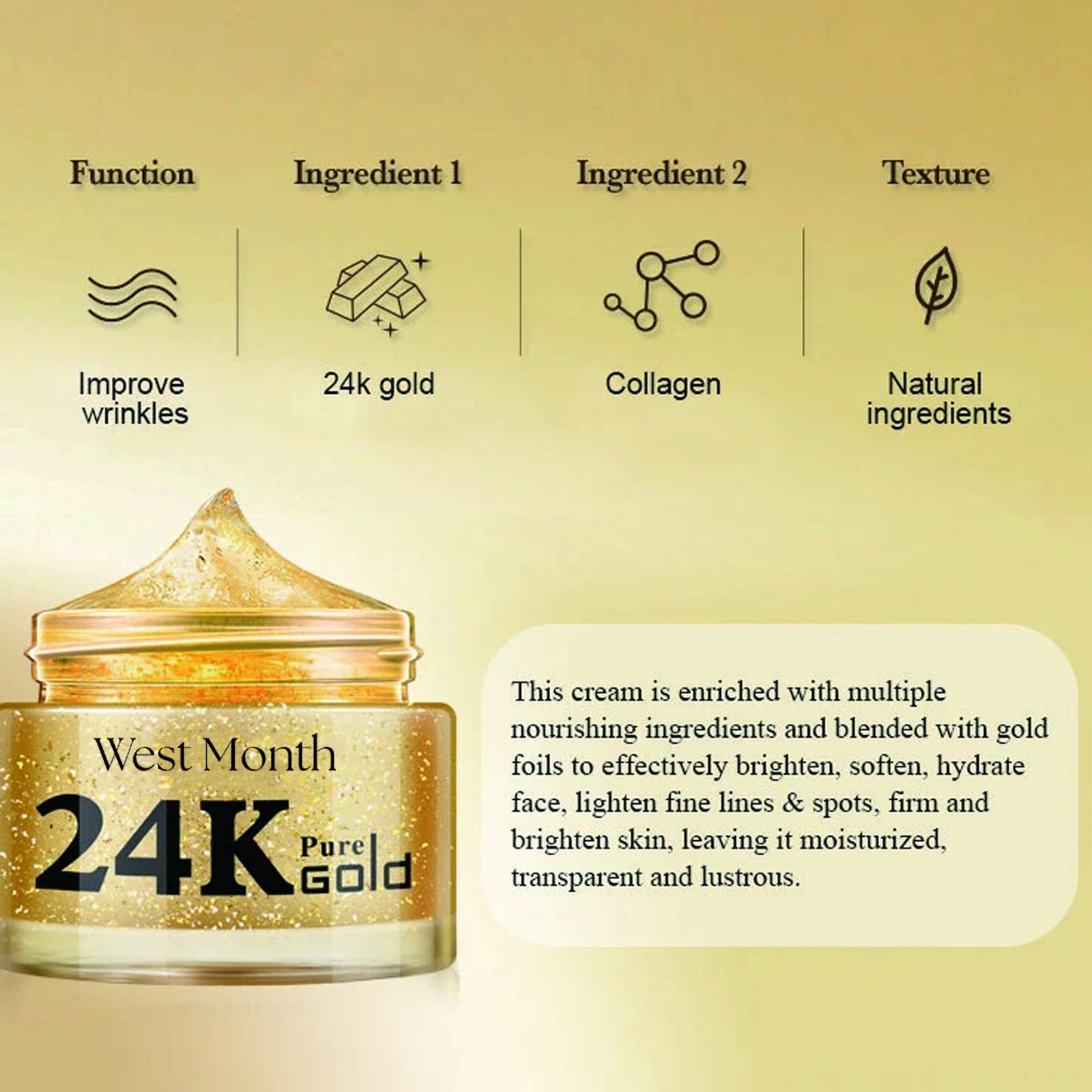 West&Month 24K Gold Collagen Anti-Wrinkle Face Cream