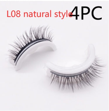 Reusable 3D Mink Lashes Natural False Eyelashes Self Adhesive - Opaline Glam Beauty