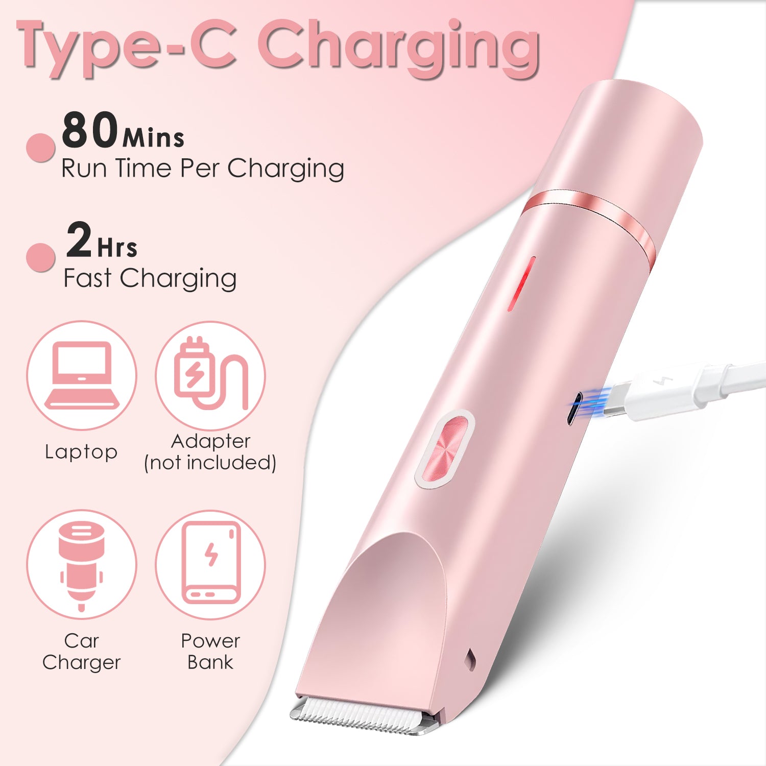 1Pc 2 In 1 Bikini Trimmer For Women Dual Head Cordless Body Shaver IPX7