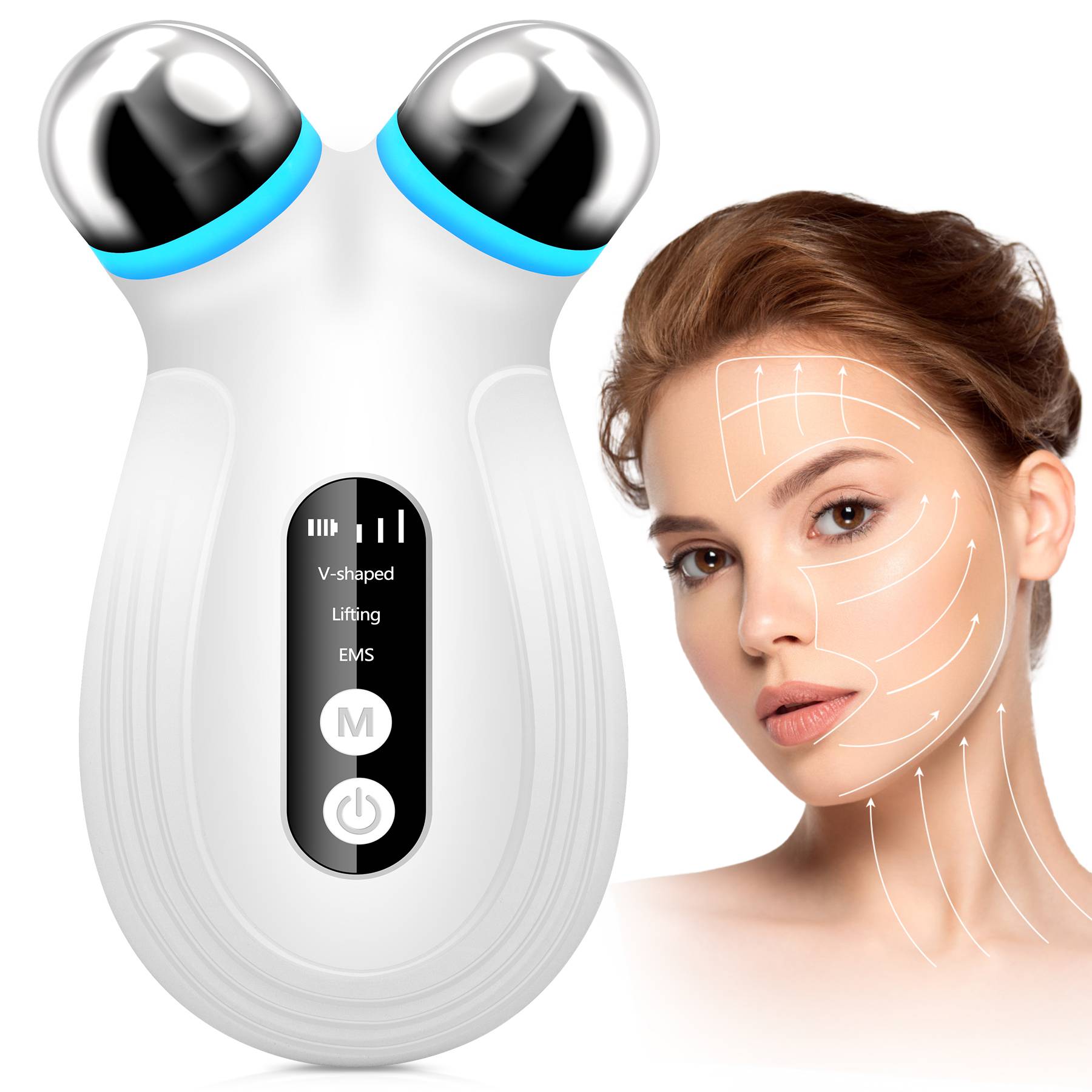 Anti Aging And Wrinkles Microcurrent Facial Device, Boost Skin Care Absorption - Opaline Glam Beauty