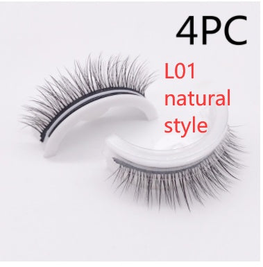Reusable 3D Mink Lashes Natural False Eyelashes Self Adhesive - Opaline Glam Beauty