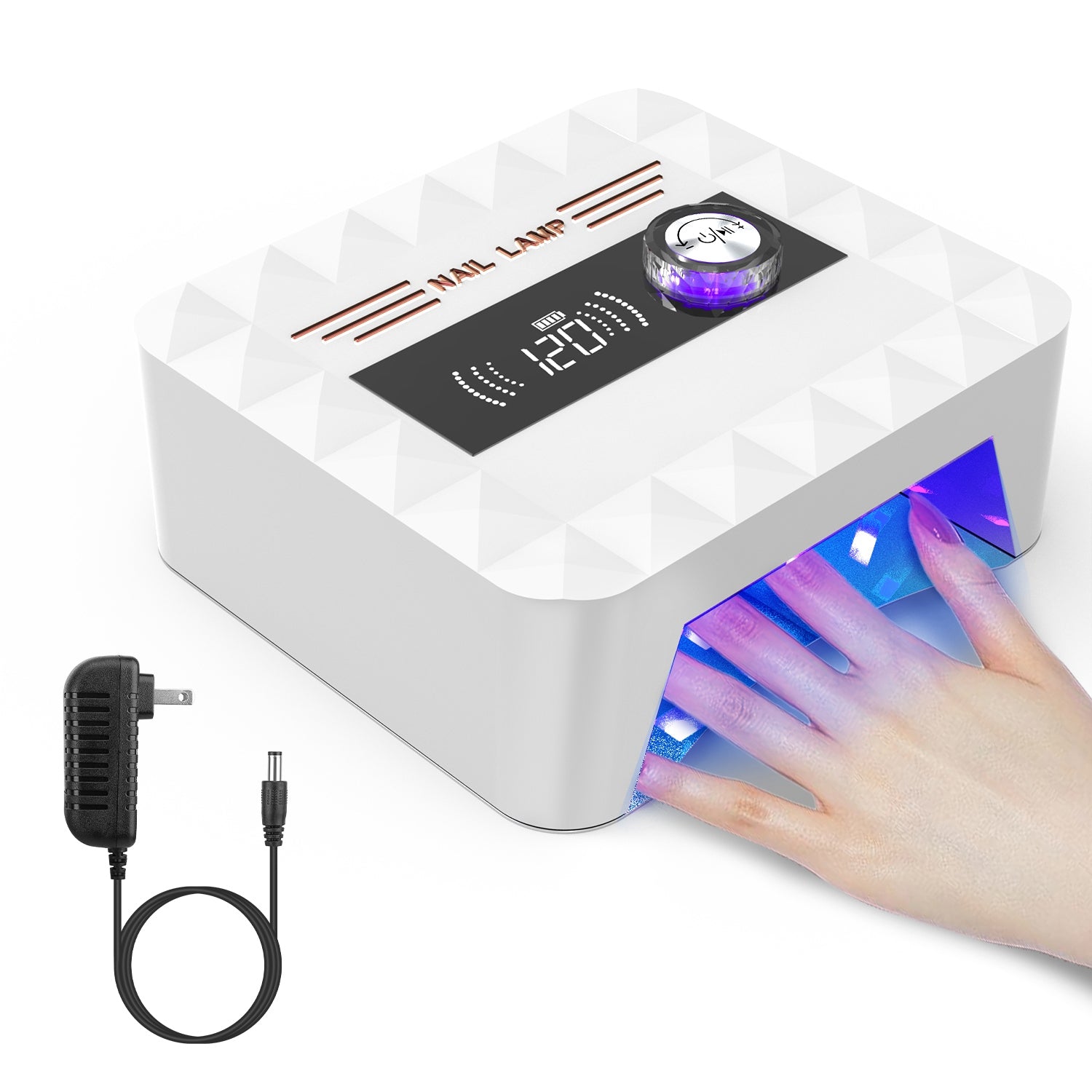 120W Cordless UV Nail Lamp – Rechargeable Gel Curing Light - Opaline Glam Beauty