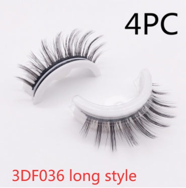 Reusable 3D Mink Lashes Natural False Eyelashes Self Adhesive - Opaline Glam Beauty