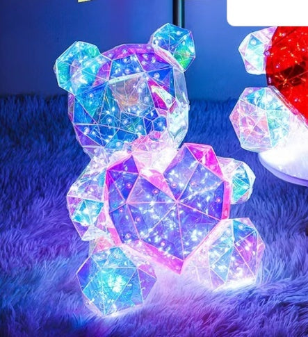 Colorful Luminous Bear Gift Birthday Gift Decoration - Opaline Glam Beauty