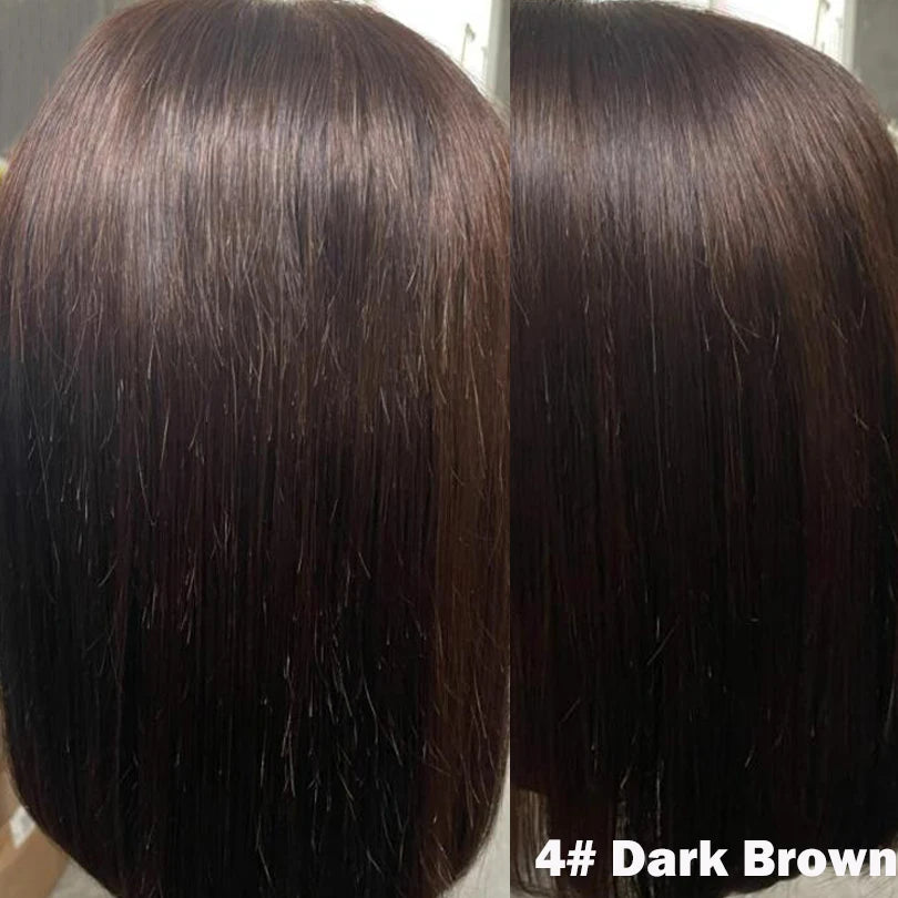 18 Inch Blunt Bob Full Lace Human Hair Wig – Silk Base, 180% Density - Opaline Glam Beauty