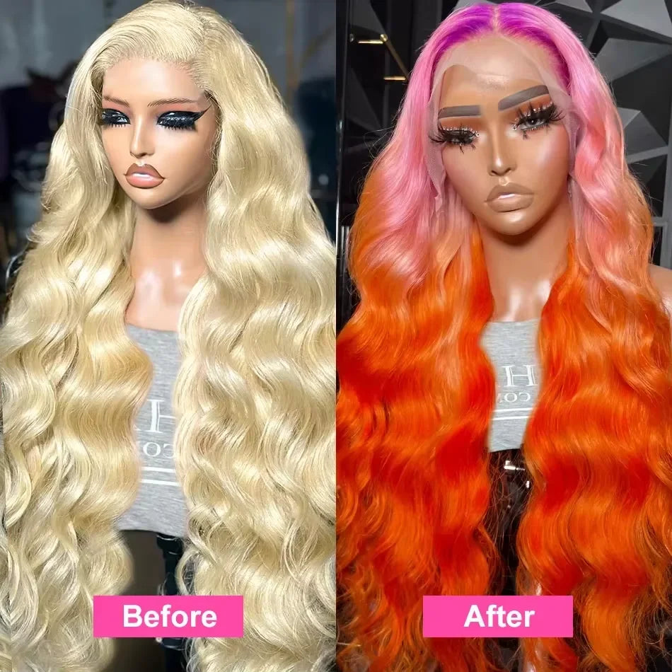 250 Density 613 HD Lace Frontal Wig 13x6 Transparent Colored Body Wave Human Hair Wig 13x4 Blonde Human Lace Front Wig 40 Inch - Opaline Glam Beauty