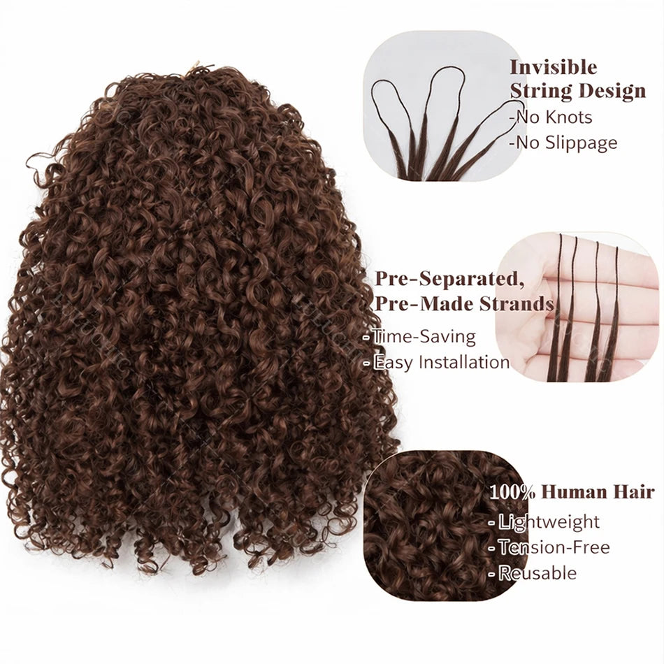 12A Dark Brown Kinky Curly Crochet Hair Extensions - Opaline Glam Beauty