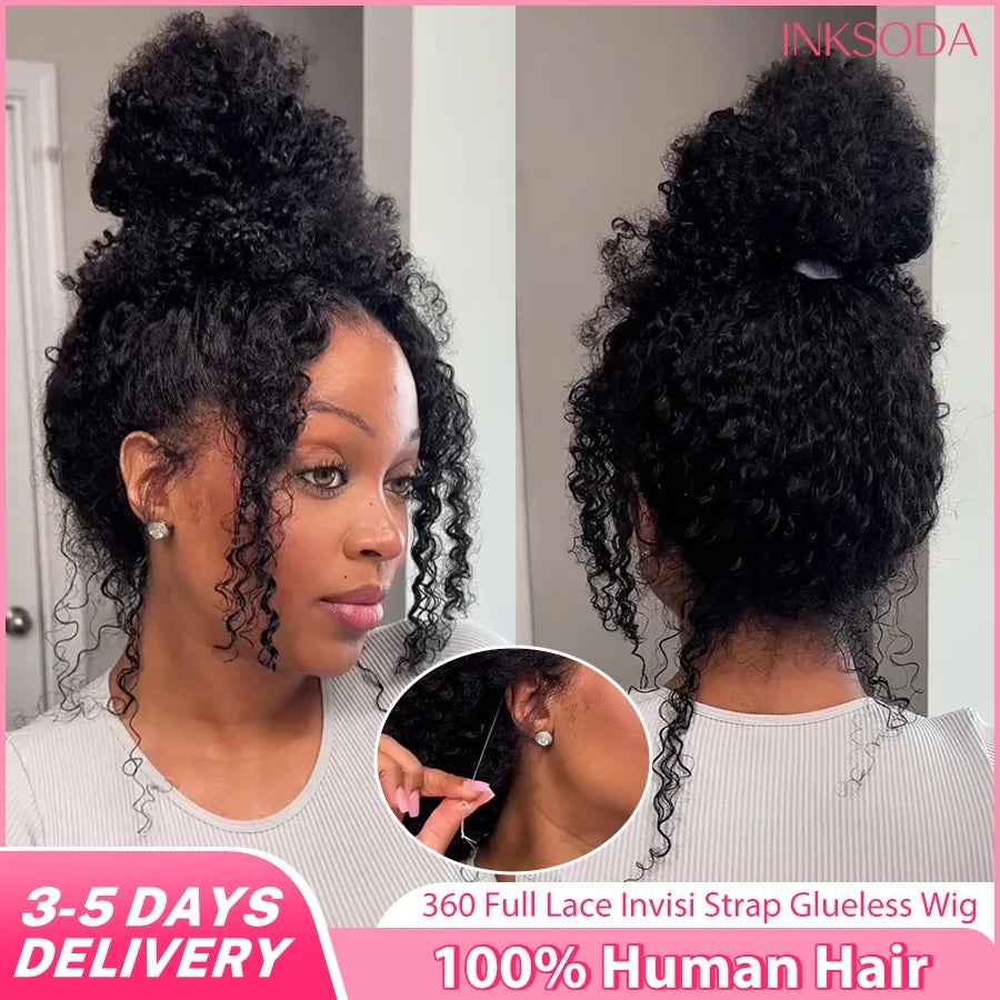 Invisible Strap 360 HD Deep Wave Glueless Human Hair Wig - Opaline Glam Beauty