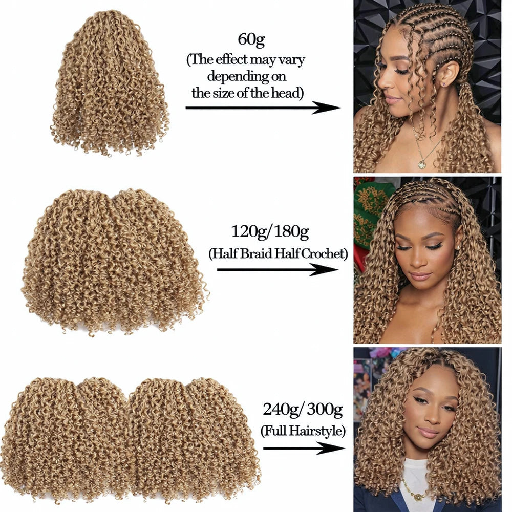 Honey Blonde Kinky Curly Crochet Extensions - Opaline Glam Beauty