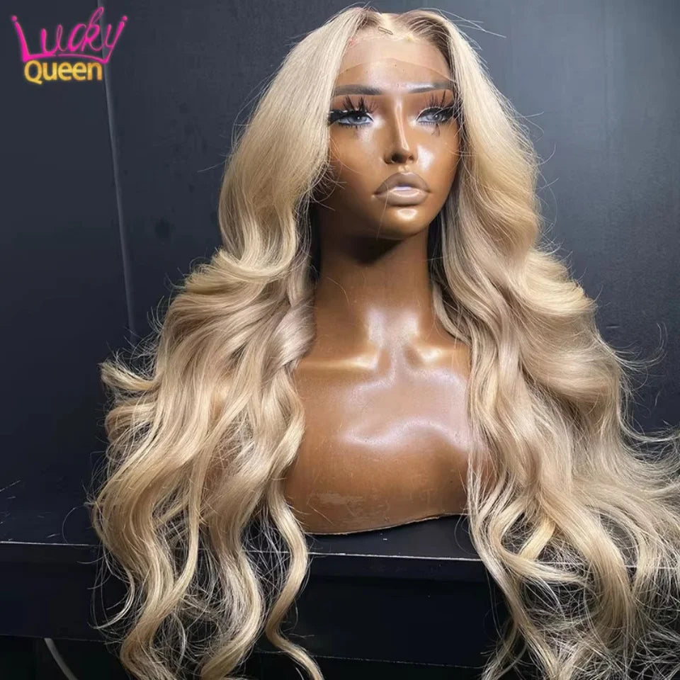 Ash Blonde Body Wave Human Hair Wig - Opaline Glam Beauty