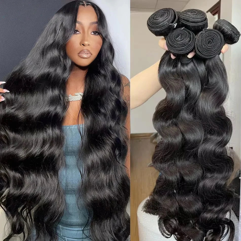 38–40 Inch Brazilian Remy Body Wave Human Hair Bundles - Opaline Glam Beauty
