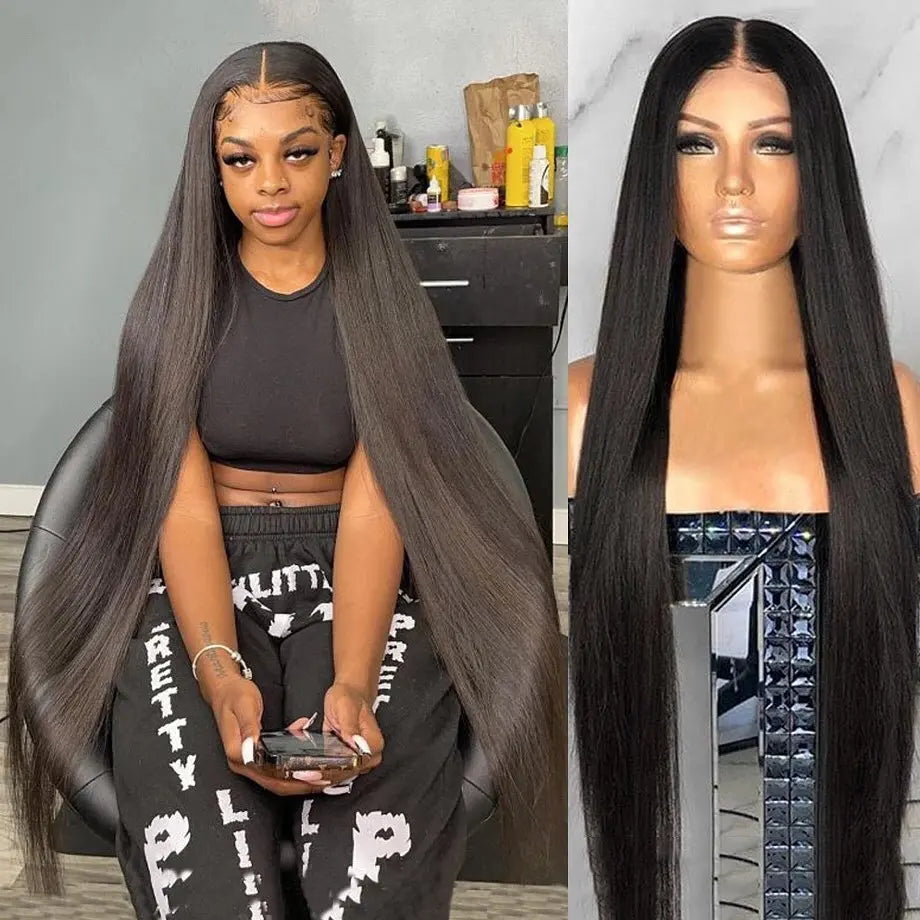 Bone Straight Lace Front Human Hair Wig - Opaline Glam Beauty