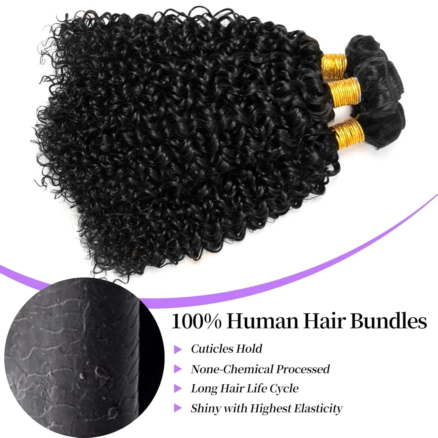 Virgin Jerry Curly Human Hair Bundles - Opaline Glam Beauty