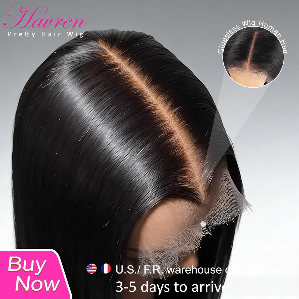 40" Straight HD Lace Front Human Hair Wig – Ready to Wear - Opaline Glam Beauty