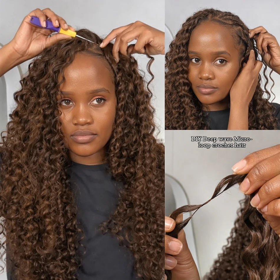 Honey Blonde Kinky Curly Crochet Extensions - Opaline Glam Beauty