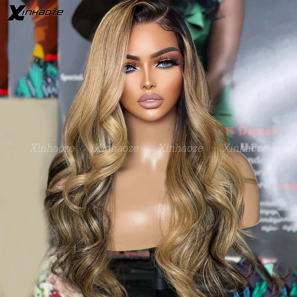 Brazilian Ombre Blonde Body Wave Human Hair Wig - Opaline Glam Beauty