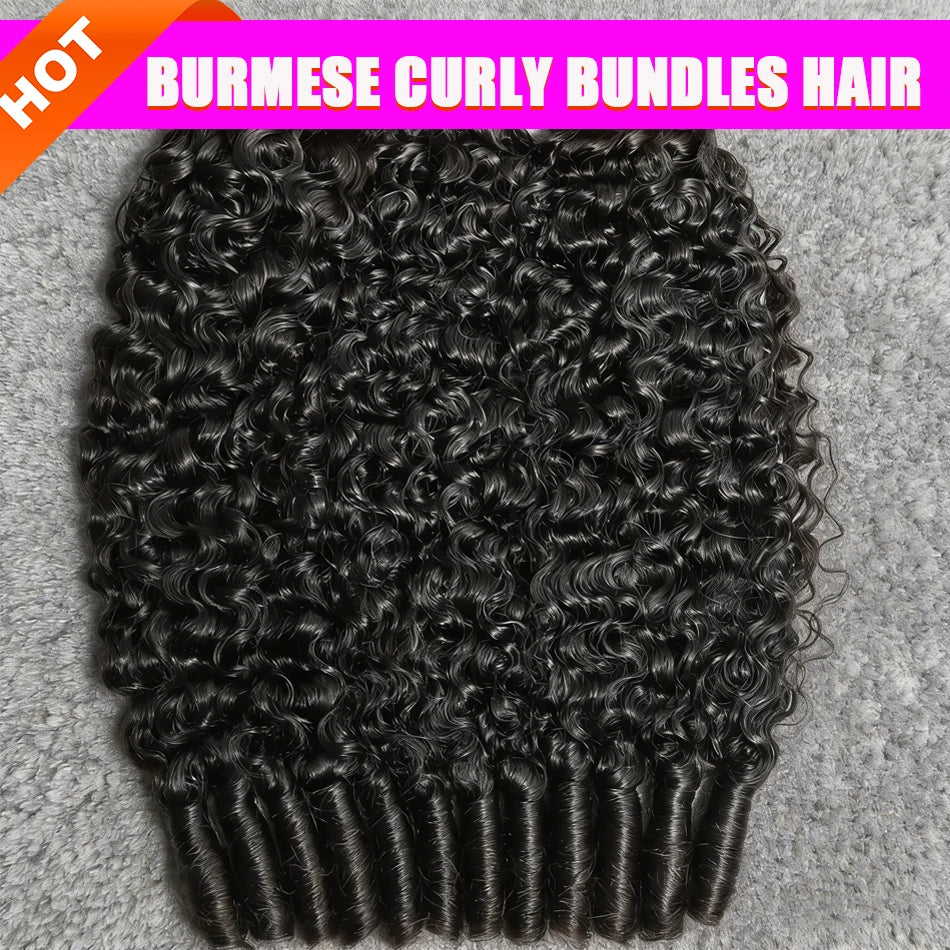 32" Burmese Virgin Curly Hair Bundles - Opaline Glam Beauty