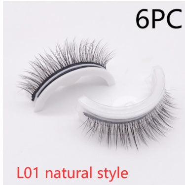 Reusable 3D Mink Lashes Natural False Eyelashes Self Adhesive - Opaline Glam Beauty