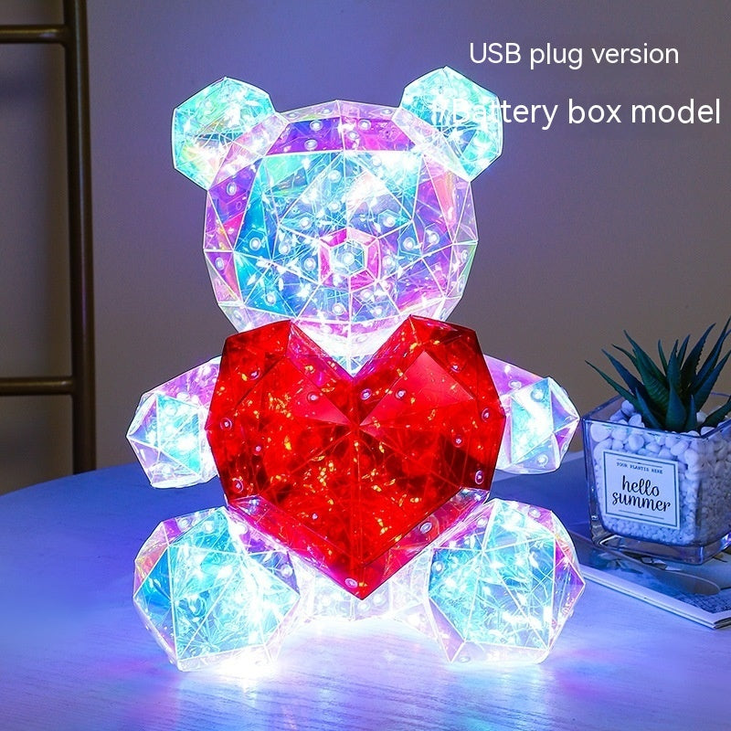 Colorful Luminous Bear Gift Birthday Gift Decoration - Opaline Glam Beauty