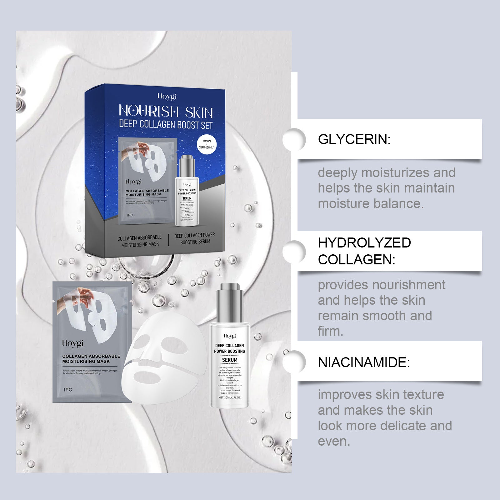 Collagen Moisturizing Suit Gentle Moisturizing Skin - Opaline Glam Beauty