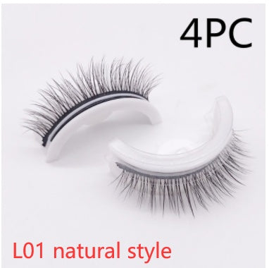Reusable 3D Mink Lashes Natural False Eyelashes Self Adhesive - Opaline Glam Beauty