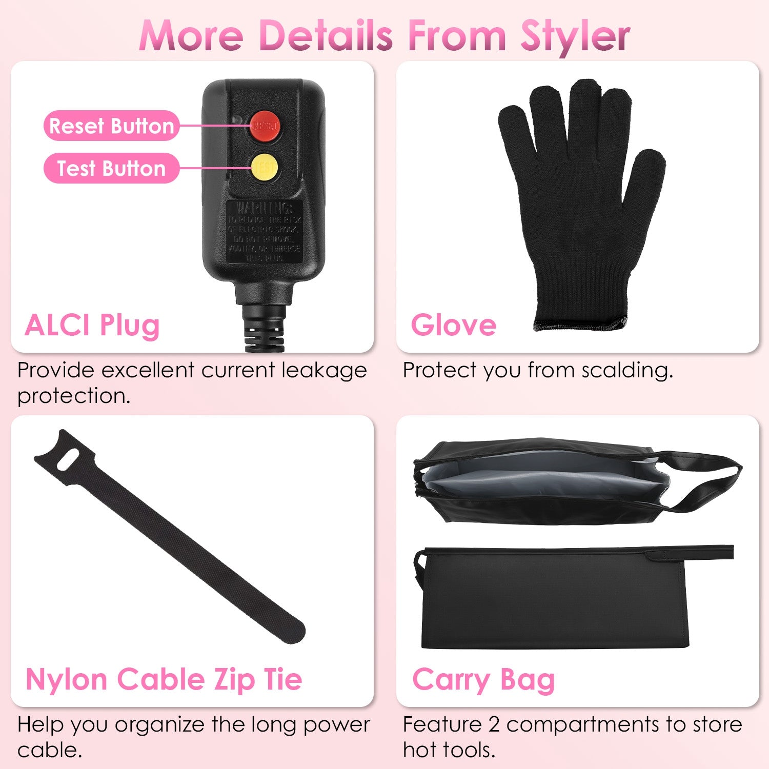 1Pc 6 In 1 Hot Air Styler Volumizer Straightener Curler Dryer Automatic Wrap Styler - Opaline Glam Beauty