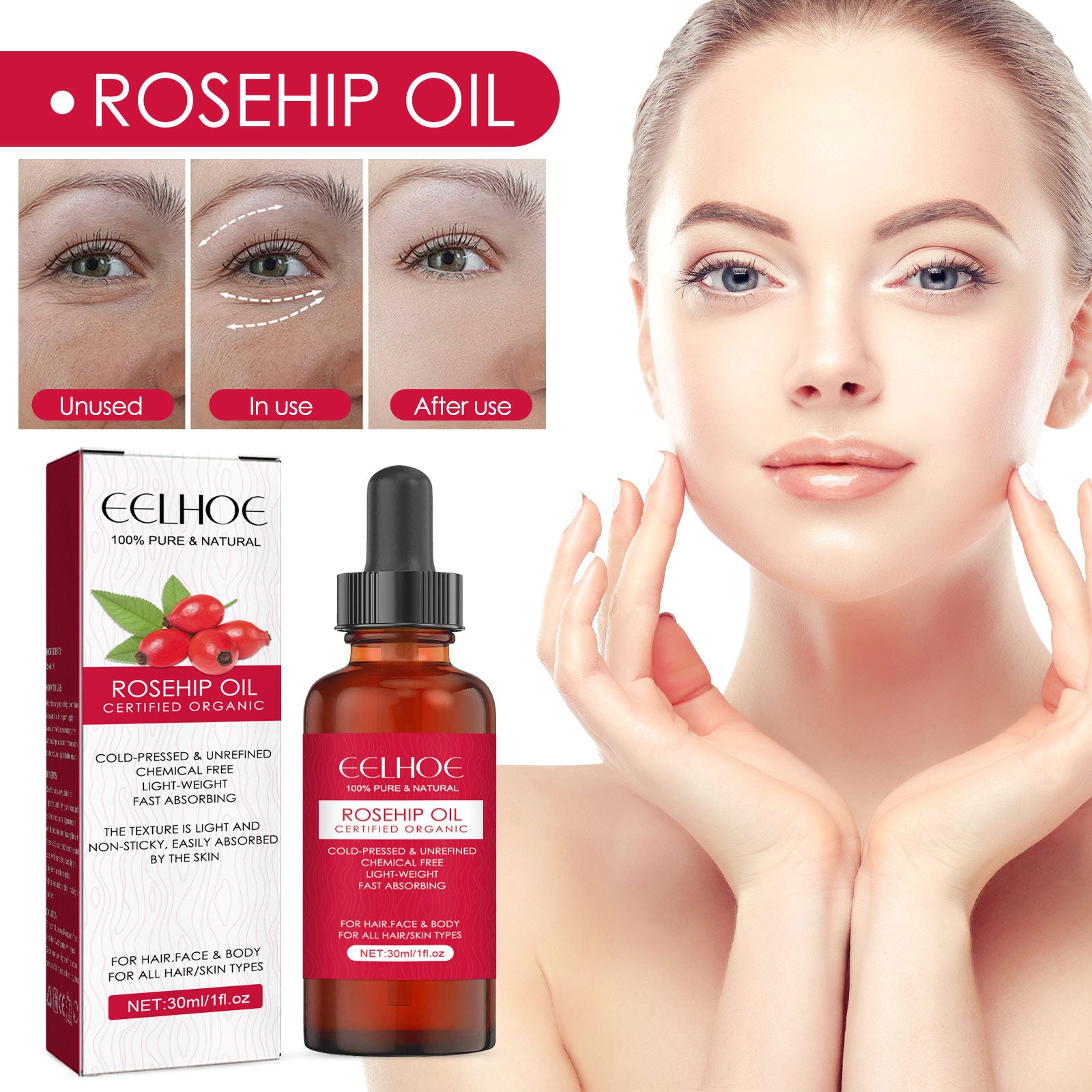 Rosehip Oil for Face, Body & Hair – Hydration & Care