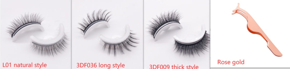 Reusable 3D Mink Lashes Natural False Eyelashes Self Adhesive - Opaline Glam Beauty