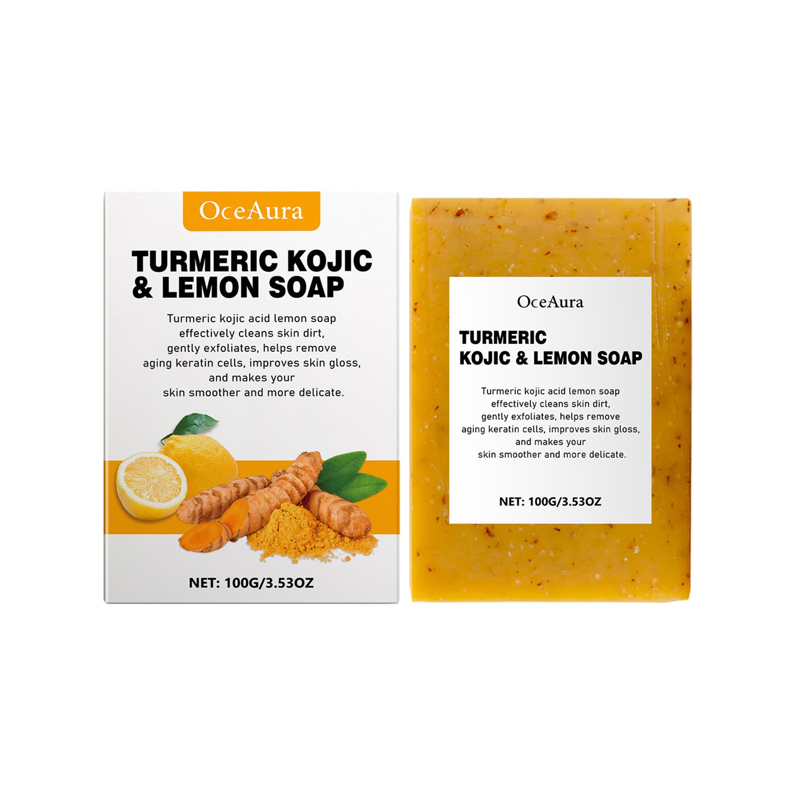 OceAura Lemon Turmeric Soap – Gentle Face &amp; Body Cleanser